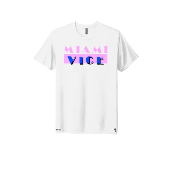 White/Pink/Blue - Miami Vice Retro Triblend T-Shirt