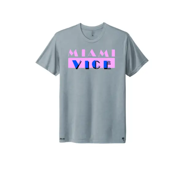 Denim/Pink/Blue - Miami Vice Retro Triblend T-Shirt