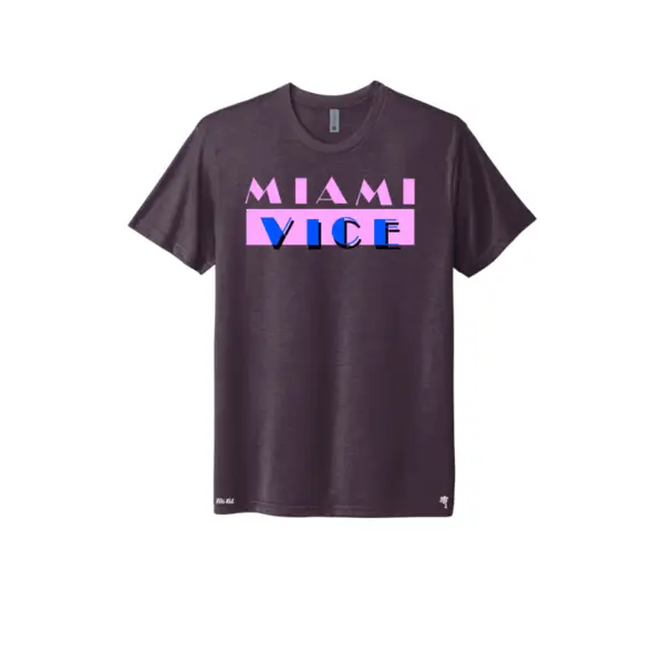 Purple/Pink/Blue - Miami Vice Retro Triblend T-Shirt