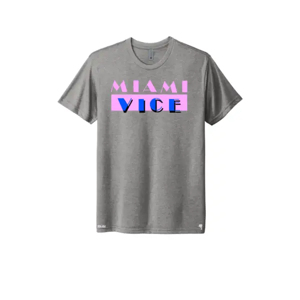 Gray/Pink/Blue - Miami Vice Retro Triblend T-Shirt