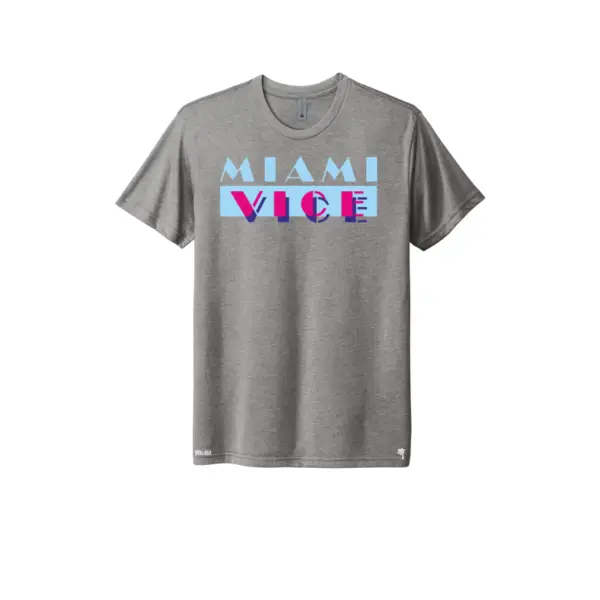 Gray/Blue/Pink - Miami Vice Retro Triblend T-Shirt