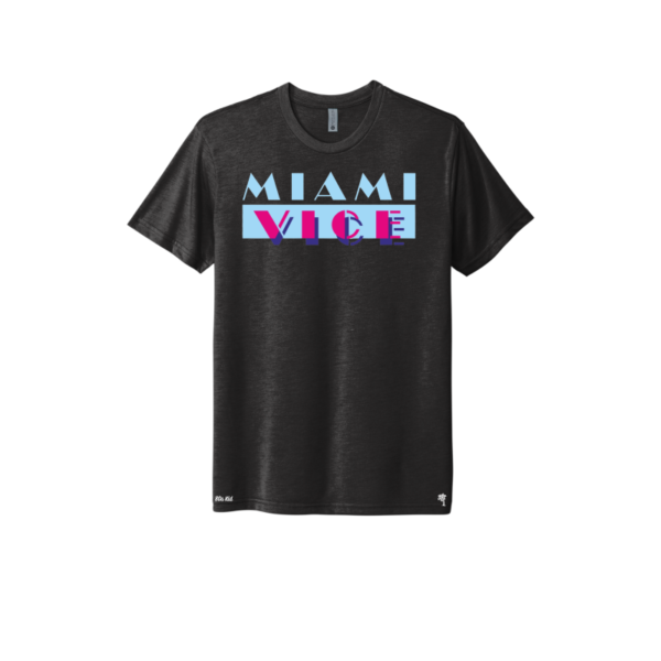 Black/Blue/Pink - Miami Vice Retro Triblend T-Shirt