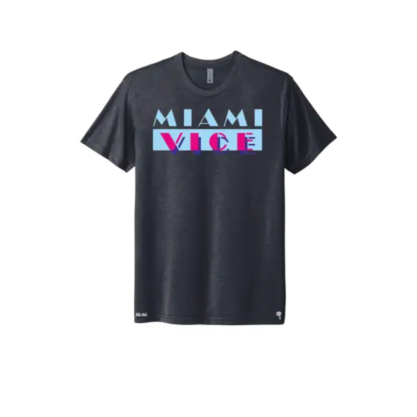 Navy/Blue/Pink - Miami Vice Retro Triblend T-Shirt