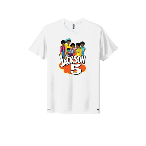 White - Jackson5 Retro Cartoon Triblend T-Shirt