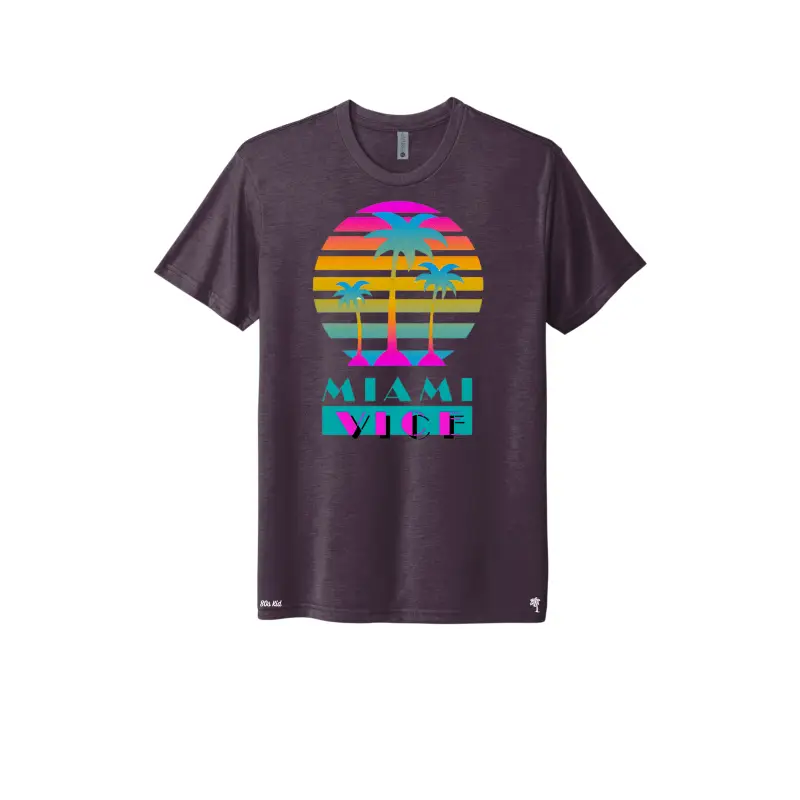 Purple - Miami Vice (Palm Tree) Retro Triblend T-Shirt