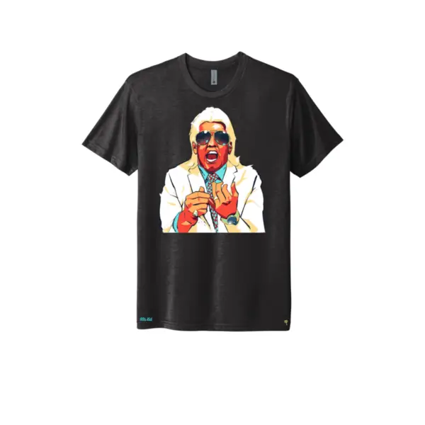 Black colored Ric Flair with shades t-shirt