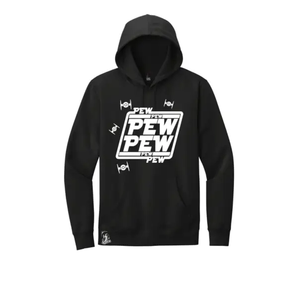 Black/White Pew Pew Star Wars Tribute Fleece Hoodie