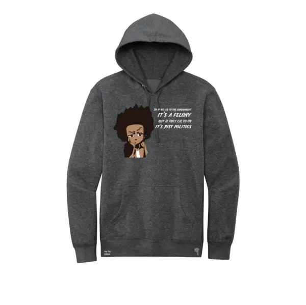 Dark Gray - Revolutionary - Political Statement - Huey Freeman Style - Fleece Hoodie