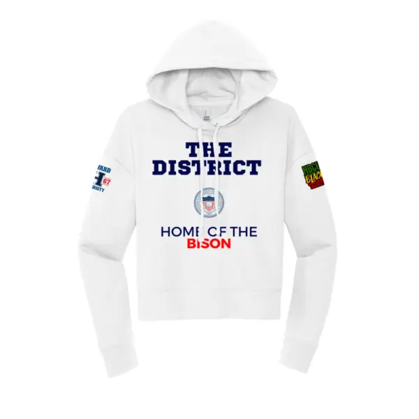 White - Howard University - The District - Crop Fleece Hoodie