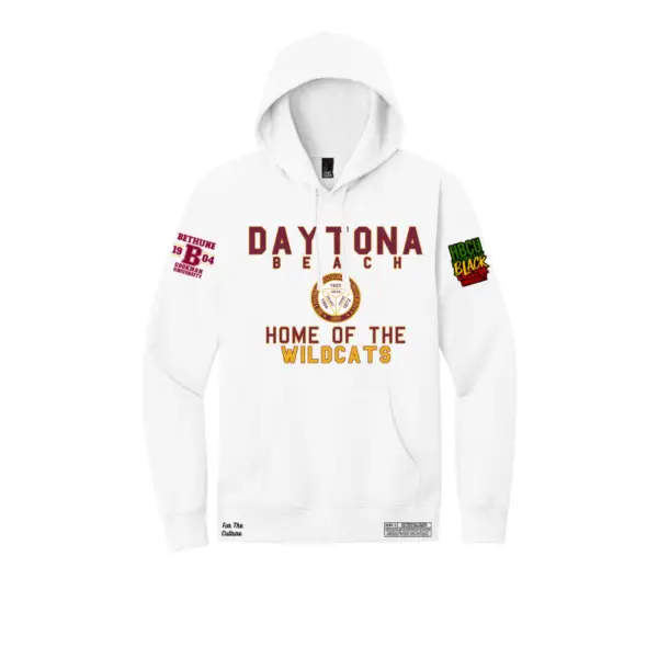 White - Daytona Beach - Bethune Cookman - HBCU - Fleece Hoodie