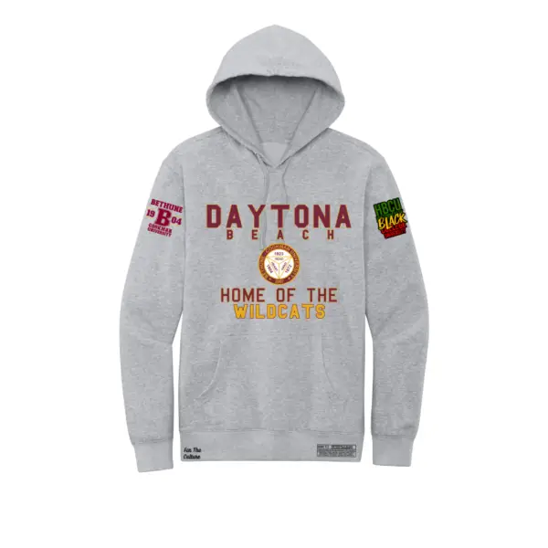 Light Gray - Daytona Beach - Bethune Cookman - HBCU - Fleece Hoodie