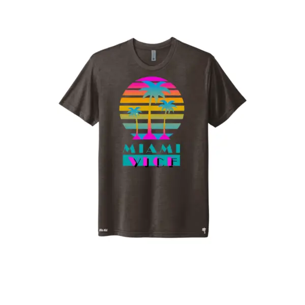 Brown - Miami Vice (Palm Tree) Retro Triblend T-Shirt