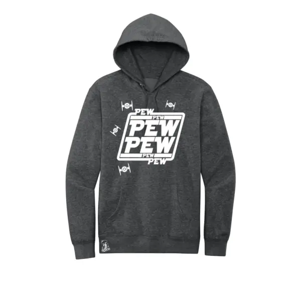 Gray/White Pew Pew Star Wars Tribute Fleece Hoodie