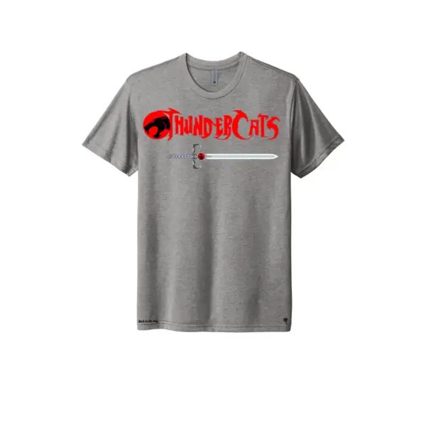 Gray Thundercats Triblend T-shirt with red letters