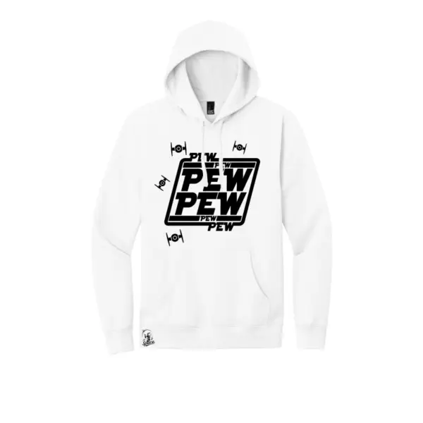 White/Black Pew Pew Star Wars Tribute Fleece Hoodie