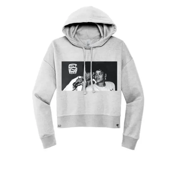 Gray - salt-n-pepa Hip-Hop Queens Cropped Hoodie