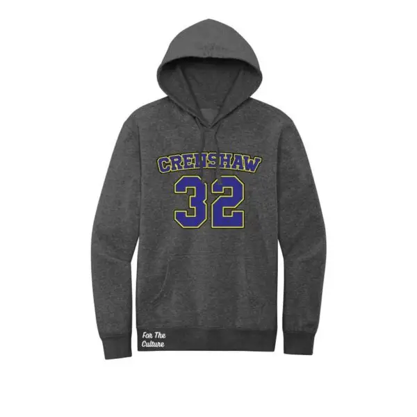 Gray Love and Basketball - Crenshaw High Fleece Hoodies - Monica Wright #32.