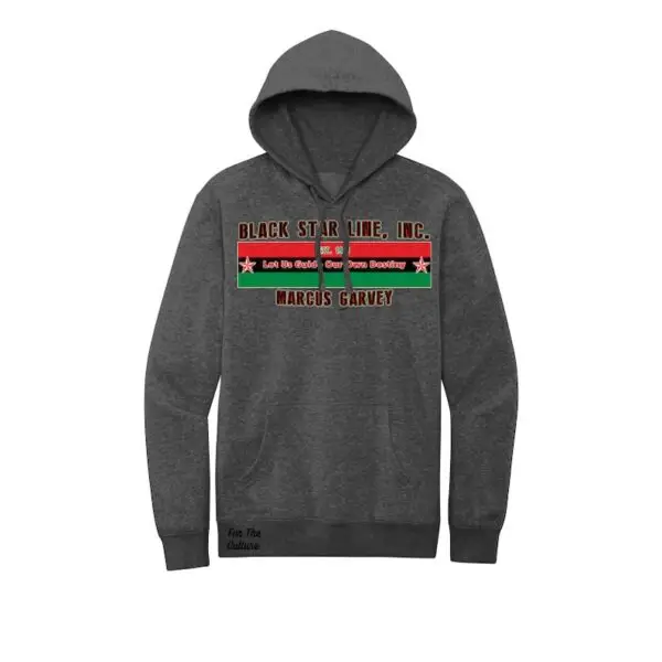 Gray - Marcus Garvey Black Star Line (Large Flag) Fleece Hoodie