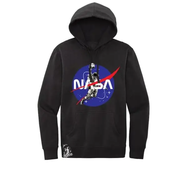 Black - NASA Moon Man Basketball Astronaut Fleece Hoodie