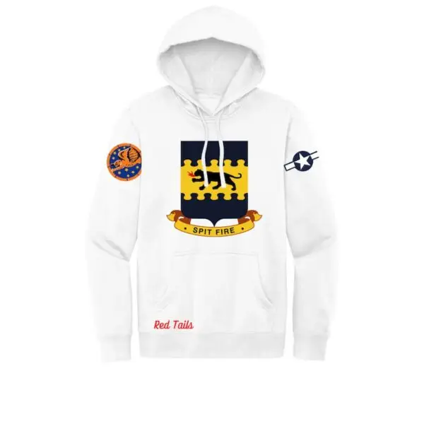 White Red Tails - Tuskegee Airmen - Spit Fire fleece hoodie