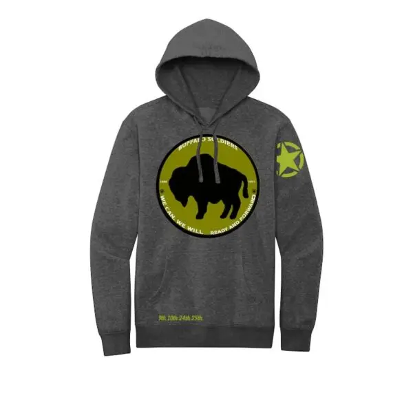 Gray Buffalo Soldiers Patch Fleece Hoodie