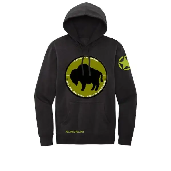 Black Buffalo Soldiers Patch Fleece Hoodie