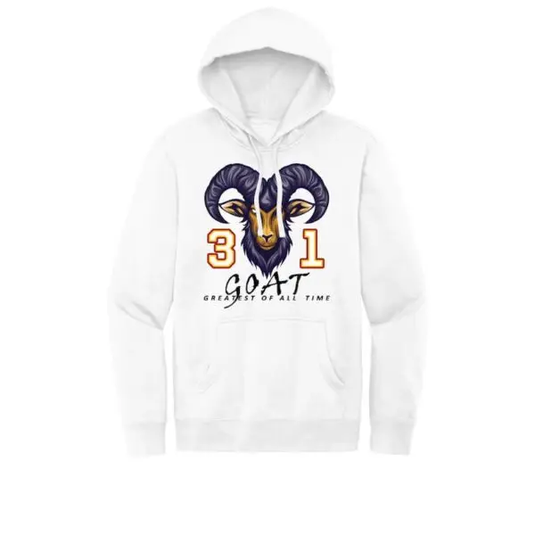 White - GOAT - Basketball Legend Cheryl Miller fleece hoodie