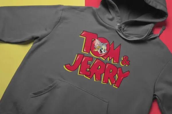 A gray Tom & Jerry Fleece Hoodie display