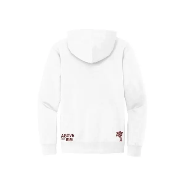 Back of White Above the Rim Hoodie