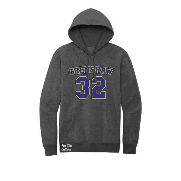 Gray Love and Basketball - Crenshaw High Fleece Hoodies - Monica Wright #32.