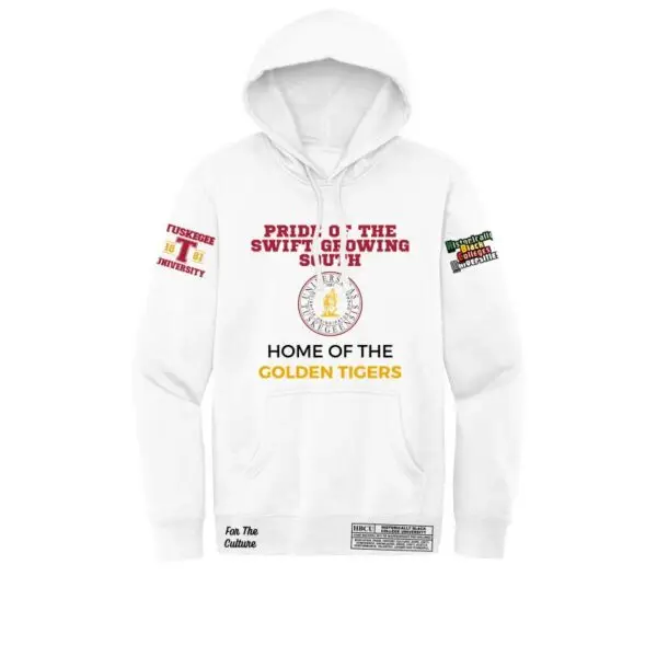 White - Tuskegee University "Pride of the swift growing south" Fleece Hoodie