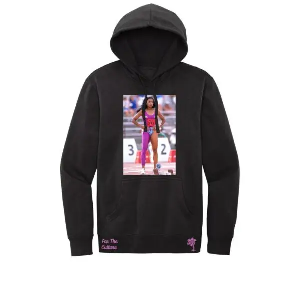 Black - Flojo - Florence Griffith Joyner Fleece Hoodie