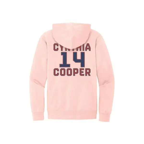 back of Pink - GOAT - Basketball Legend Cynthia Cooper Fleece Hoodie